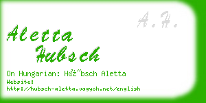 aletta hubsch business card